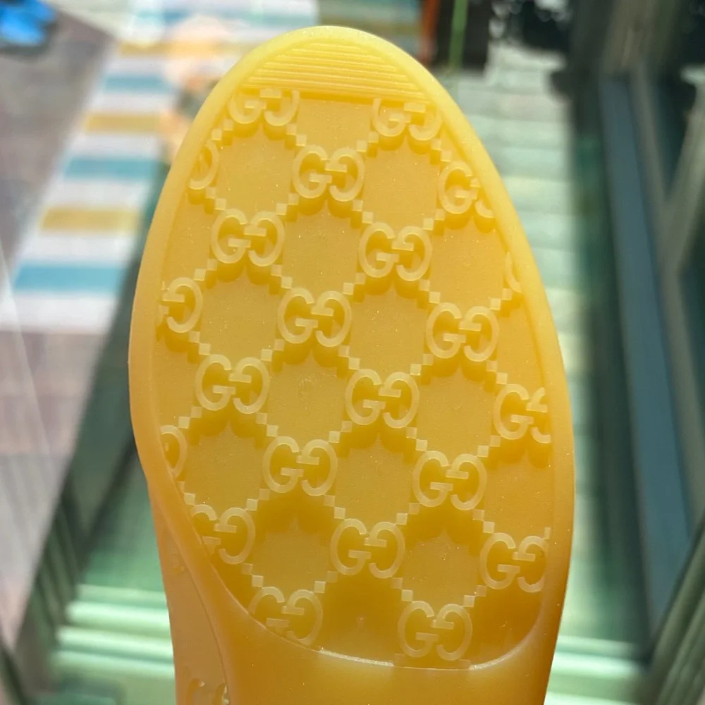 Authentic Gucci Yellow GG Rubber Jelly Ballet Flats EU 40 (US 9.5-10) NIB - Picture 10 of 15